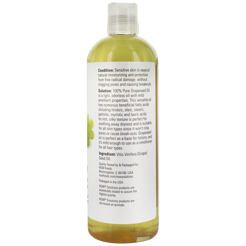 Comprar NOW Solutions Grapeseed Oil para cuidados com a pele sensíveis - 16 fl. oz. NOW Foods - Imagem 2