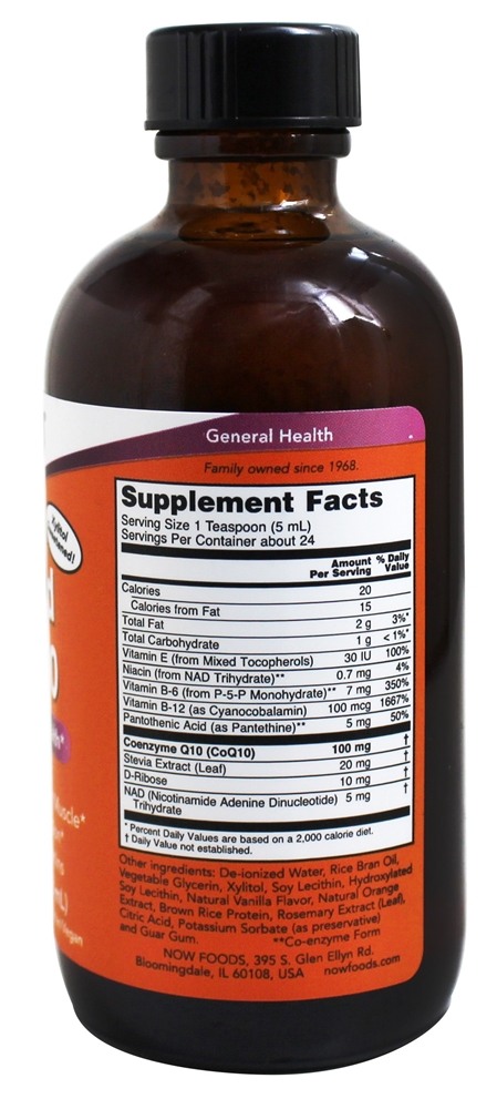 Comprar CoQ10 líquida 100 mg por colher de chá 100 mg. - 4 fl. oz. NOW Foods - Imagem 2