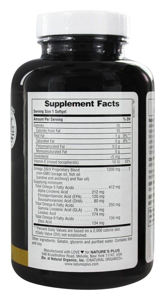 Comprar Ultra Omega 3-6-9 1200 mg. - 120 Softgels Natures Plus - Imagem 2