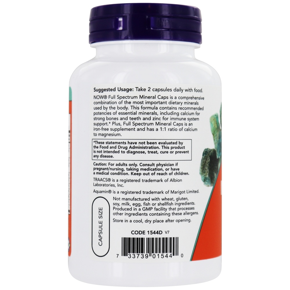 Comprar Full Spectrum Fórmula Multi-Mineral - 120 Cápsula (s) vegetal (s) NOW Foods - Imagem 3