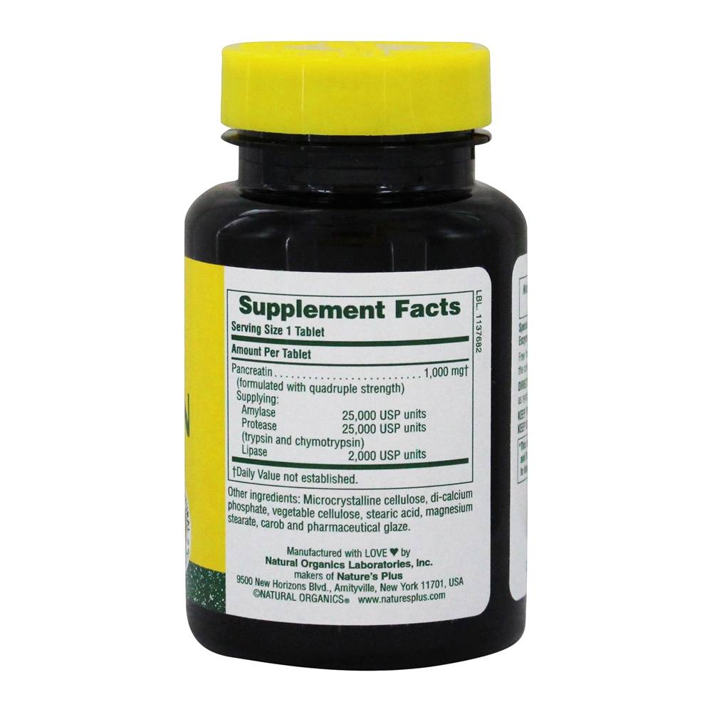 Comprar Pancreatina 1000 mg. - 60 Tablets Natures Plus - Imagem 2