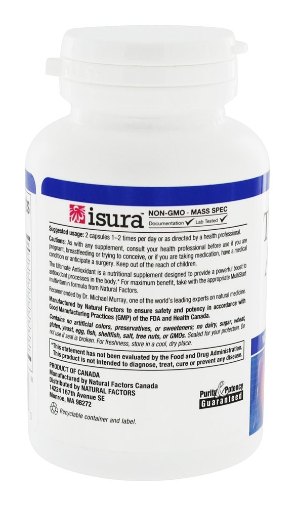 Comprar Fórmula Anti-Oxidante Ultimate - Cápsulas 60 Natural Factors - Imagem 3