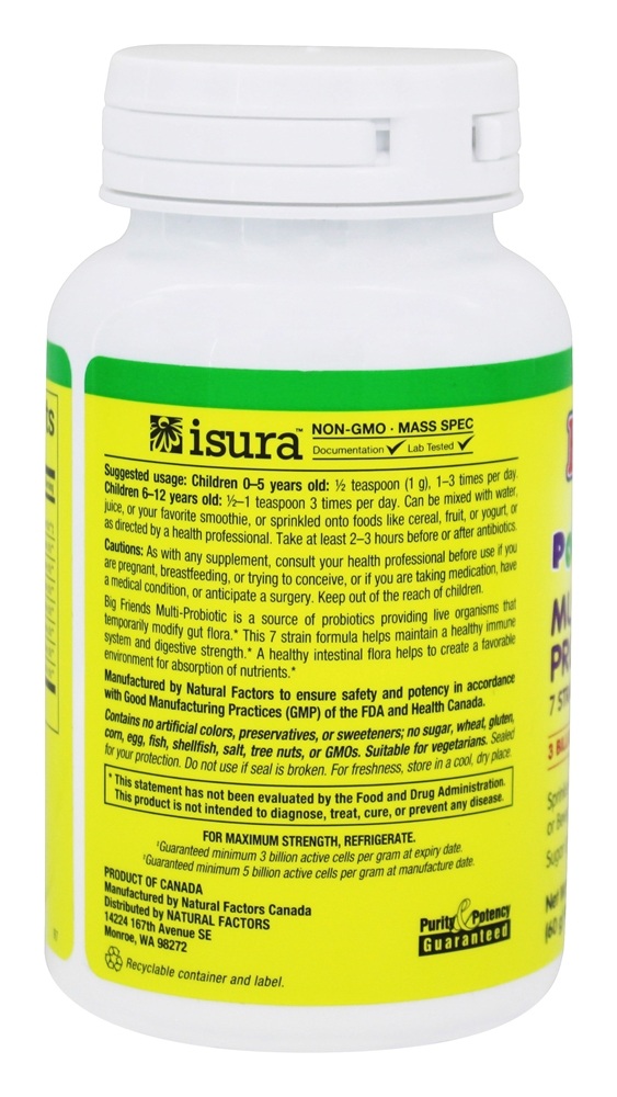 Comprar Pó multi-probiótico para crianças Big Friends 3 Bilhões de UFC - 2 oz. Natural Factors - Imagem 3