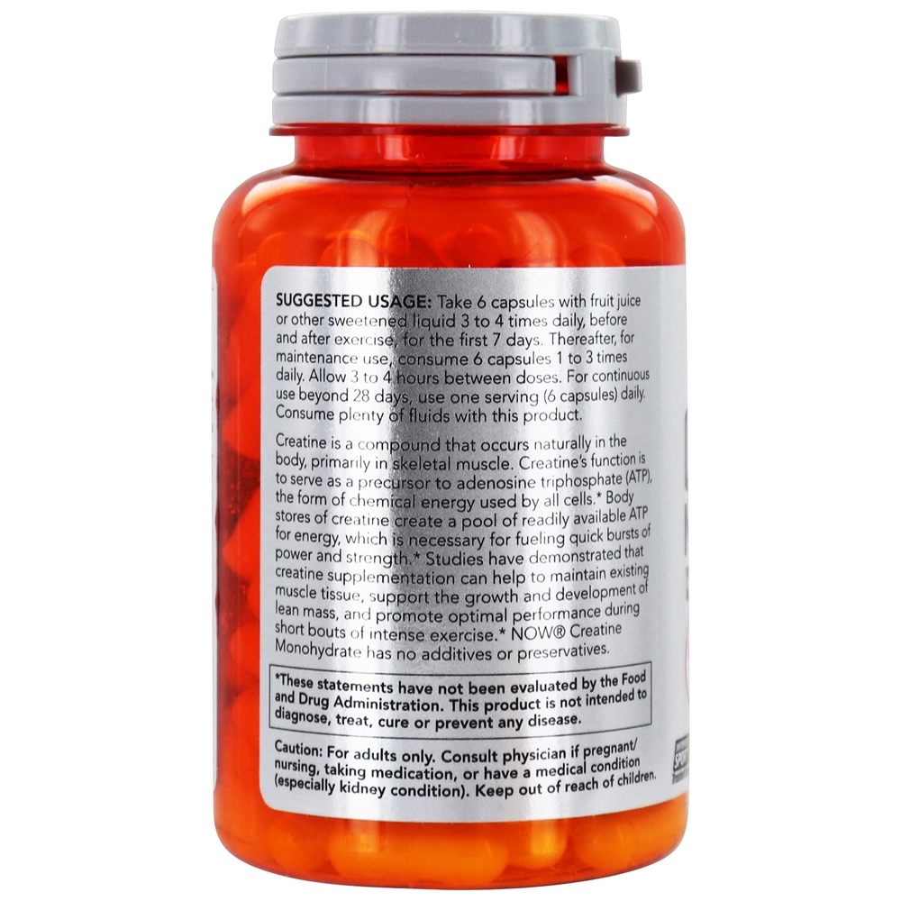 Comprar NOW Sports Creatine Monohydrate 100 % Pure Pó 750 mg . - 120 Cápsula (s) vegetal (s) NOW Foods - Imagem 3