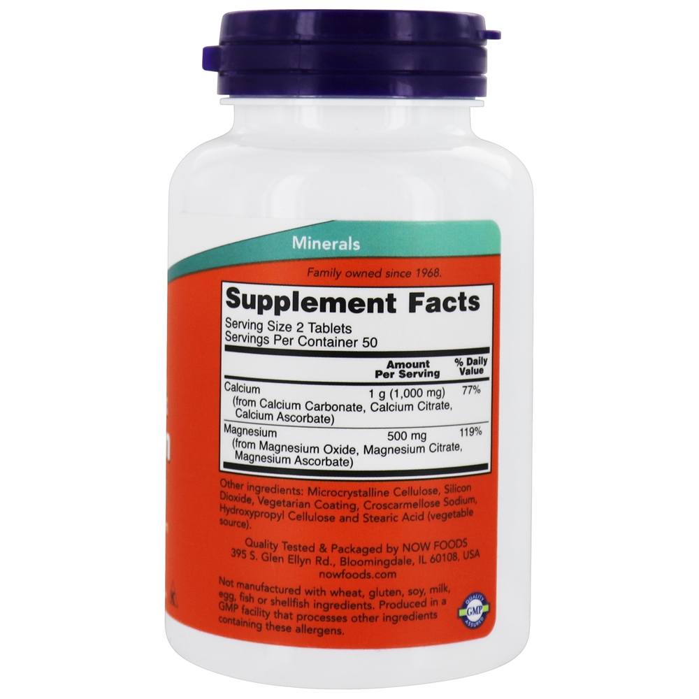 Comprar Alta potência em cálcio e magnésio - 100 Tablets NOW Foods - Imagem 2