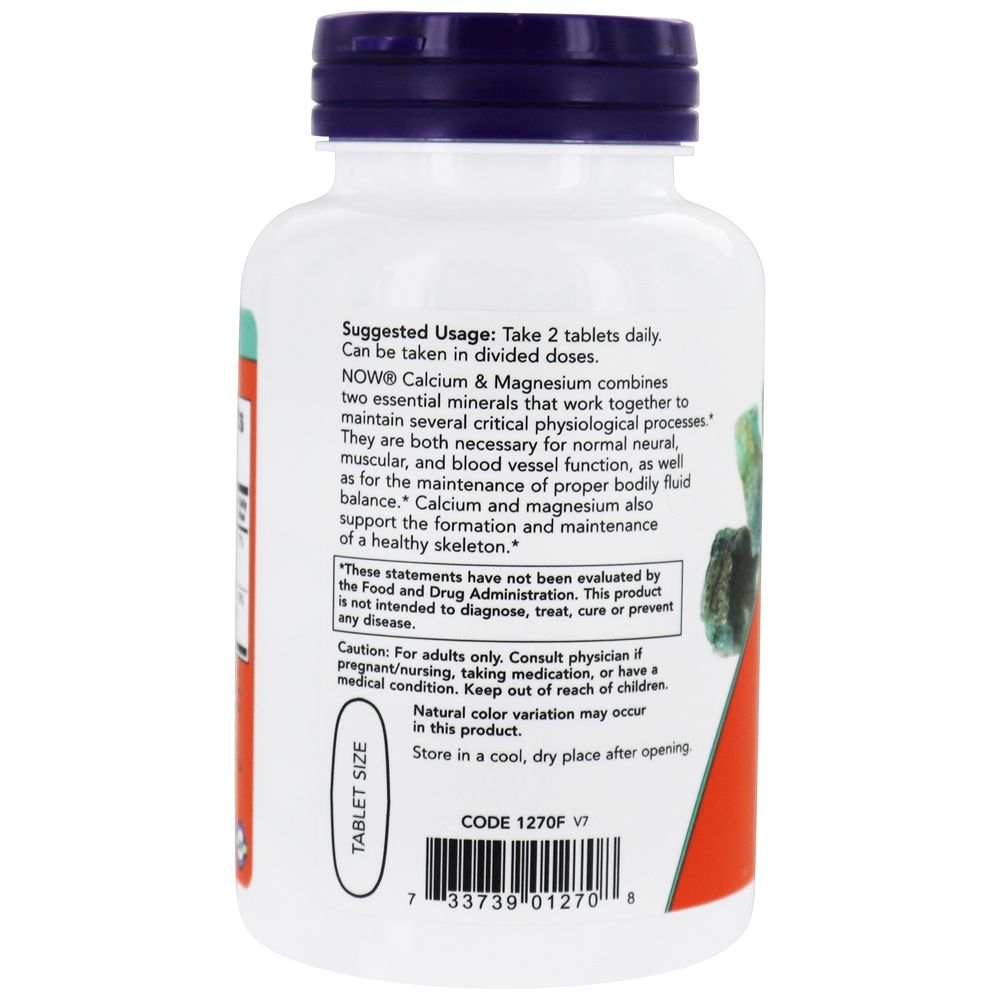 Comprar Alta potência em cálcio e magnésio - 100 Tablets NOW Foods - Imagem 3