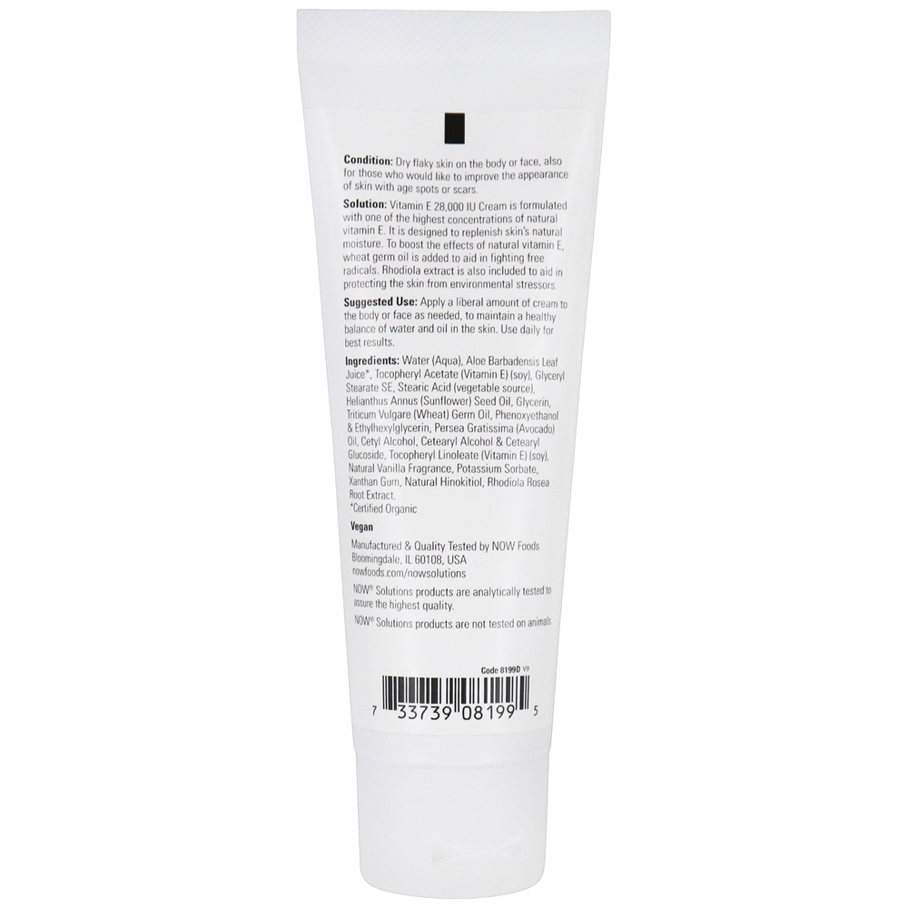 Comprar NOW Solutions Creme de Vitamina E 28000 UI - 4 fl. oz. NOW Foods - Imagem 2