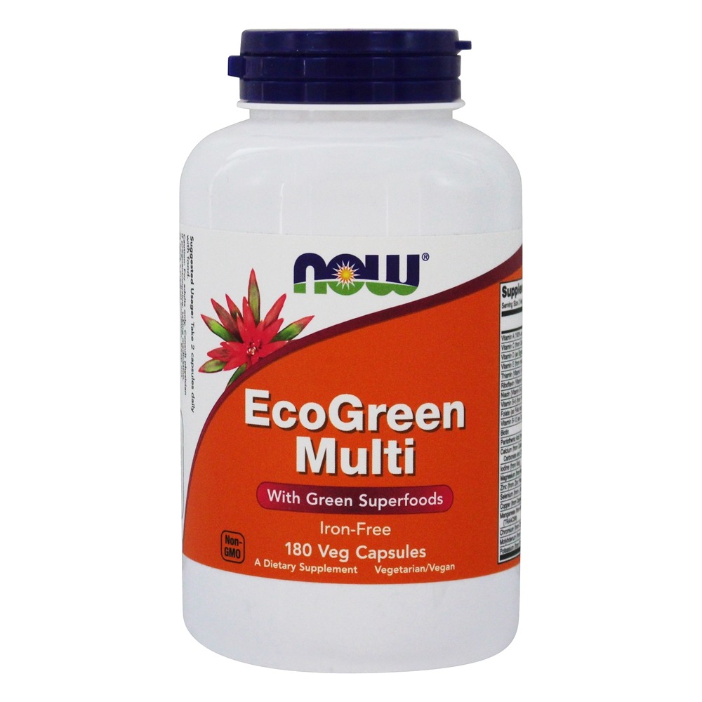 Comprar Eco-Verde Múltiplas com Verde Superfood Ferro-Livre - Cápsulas vegetarianas 180 NOW Foods