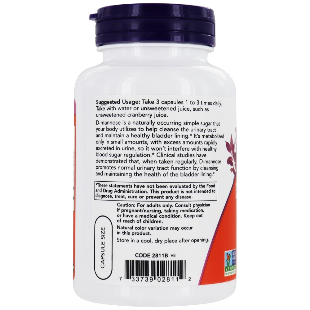 Comprar D-manose 500 mg. - 120 Cápsula (s) vegetal (s) NOW Foods - Imagem 3