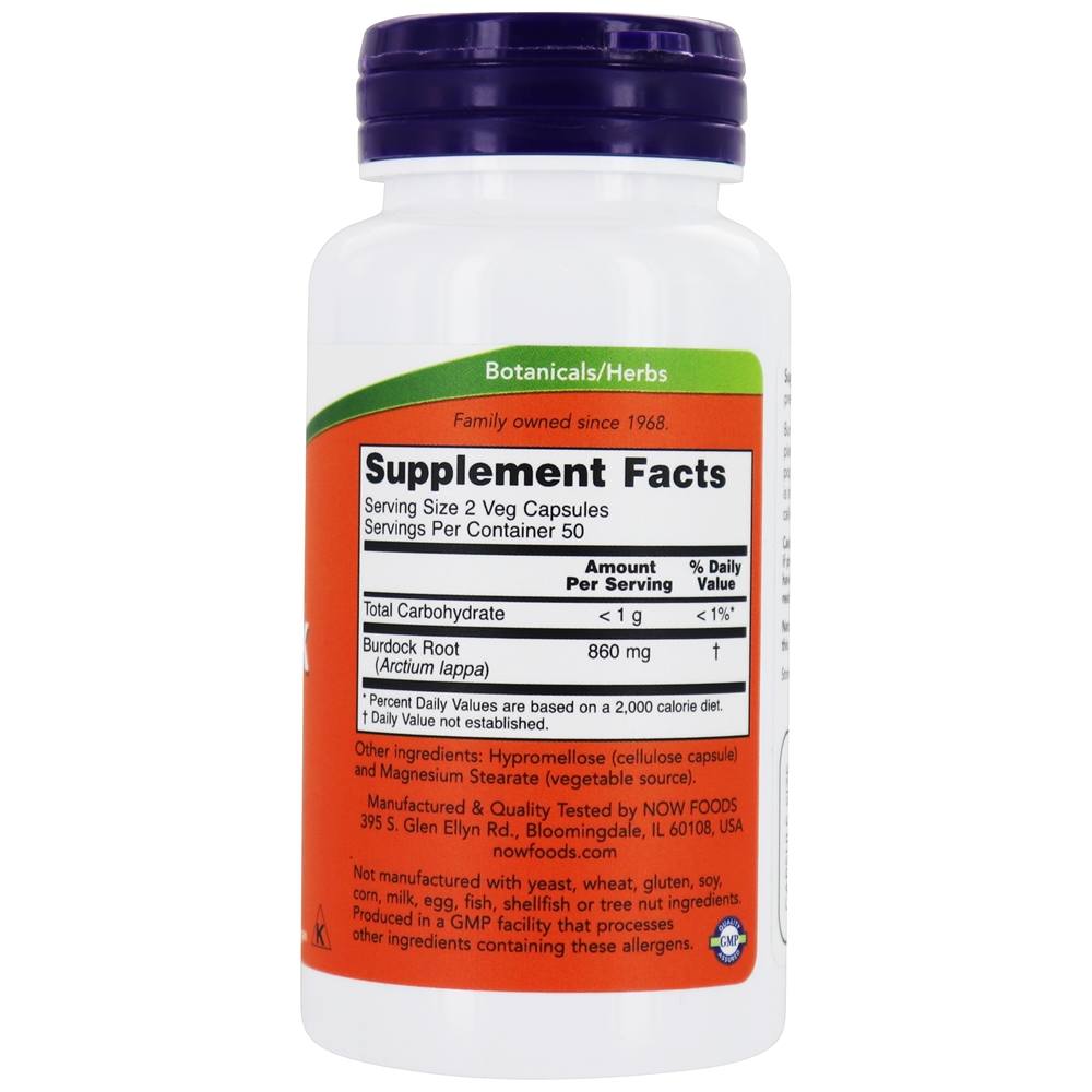 Comprar Raiz de Burdock 430 mg. - 100 Cápsula (s) vegetal (s) NOW Foods - Imagem 2