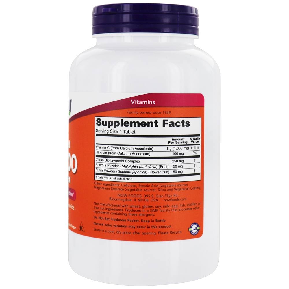 Comprar Complexo tamponado de vitamina C-1000 - 180 Tablets NOW Foods - Imagem 2