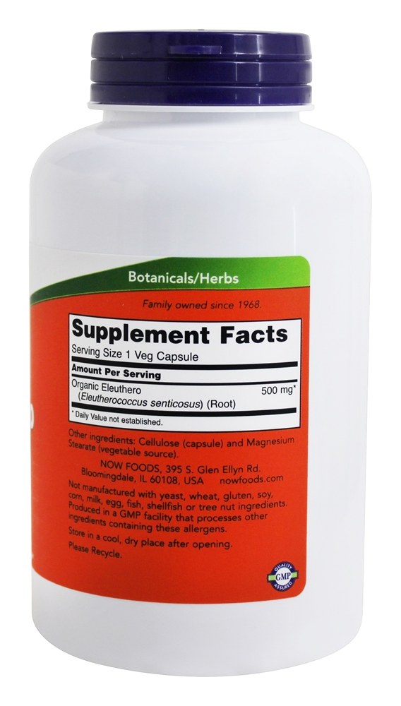 Comprar Eleuthero 500 mg. - Cápsulas 250 NOW Foods - Imagem 2