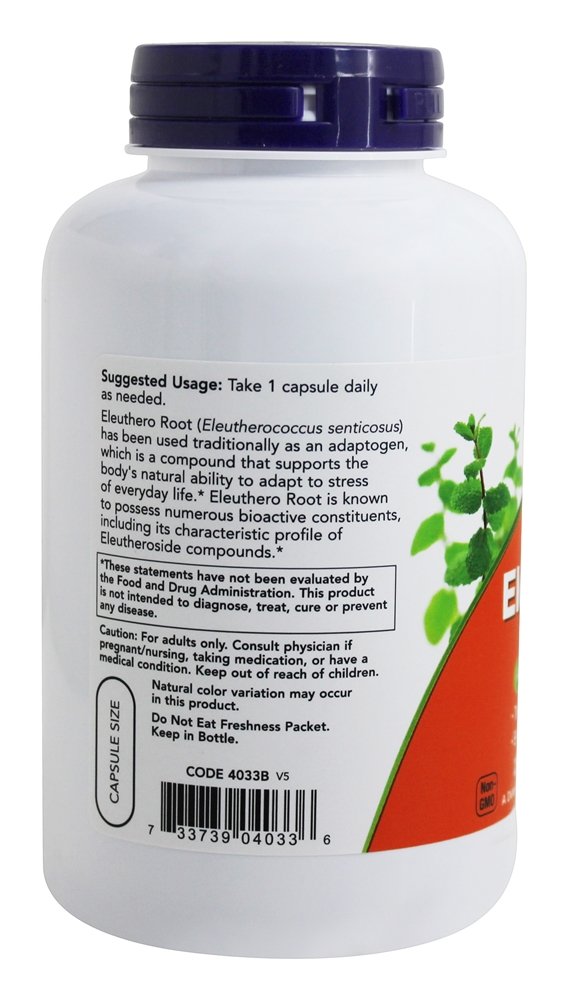 Comprar Eleuthero 500 mg. - Cápsulas 250 NOW Foods - Imagem 3