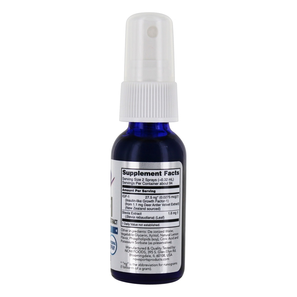 Comprar AGORA ostenta o limão Liposomal do pulverizador do extrato de veludo do chifre dos cervos IGF-1 - 1 fl. oz. NOW Foods - Imagem 2