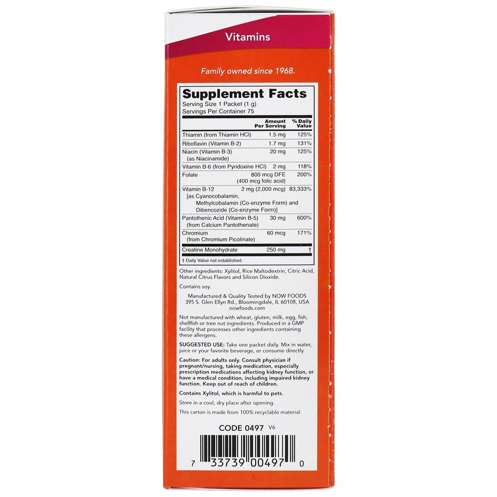 Comprar Energia Instantânea B12 2000 mcg. - 75 Pacotes (s) NOW Foods - Imagem 2