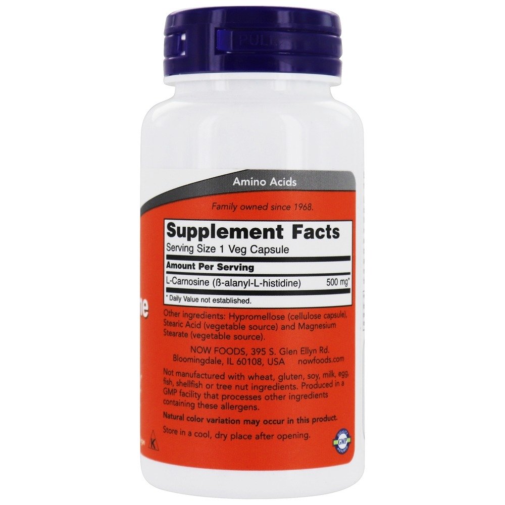 Comprar Carnosina 500 mg . - 50 Cápsula (s) vegetal (s) NOW Foods - Imagem 2