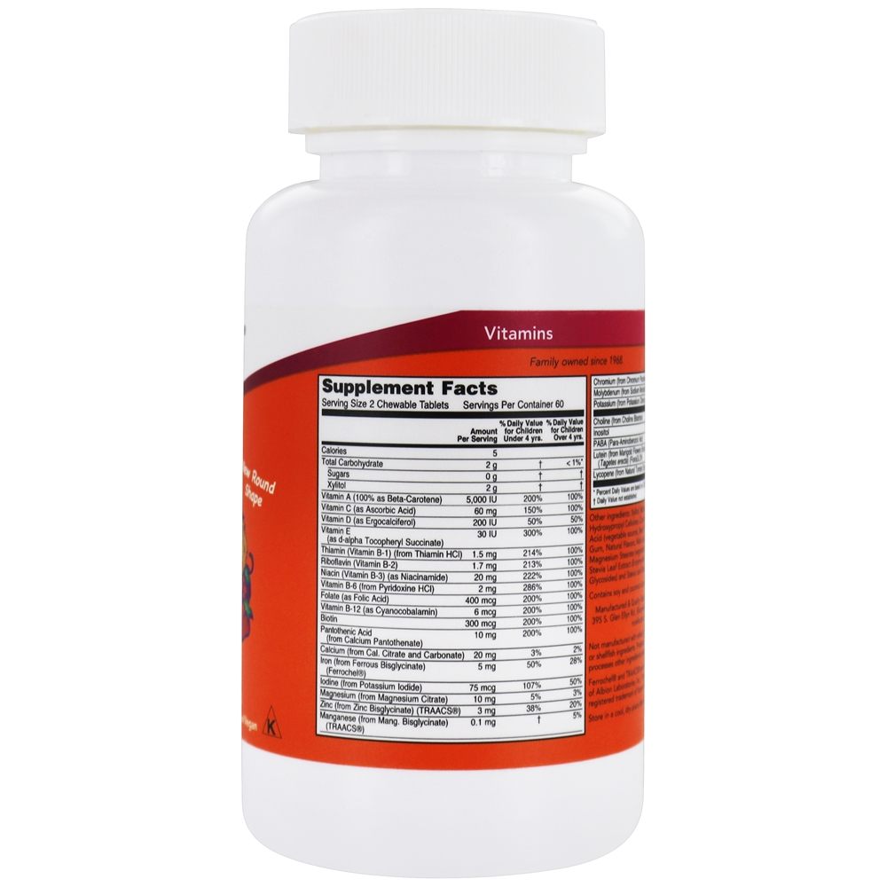 Comprar Kid Vits Multivitamínico Sabor Explosão de Frutas - 120 comprimidos mastigáveis NOW Foods - Imagem 2