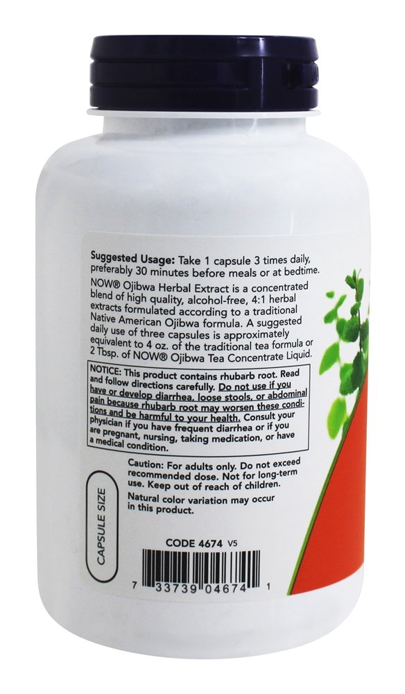 Comprar Extrato Ojibwa Herbal 450 mg. - 180 Cápsulas anteriormente Esiak NOW Foods - Imagem 3