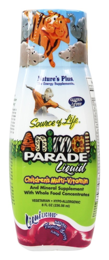 Comprar Fonte de Vida Animal Desfile Líquido Crianças Múltiplas Vitamina & Mineral Tropical Baga - 8 fl. oz. Natures Plus