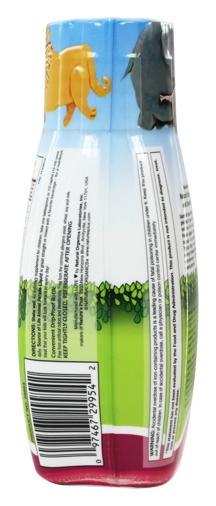 Comprar Fonte de Vida Animal Desfile Líquido Crianças Múltiplas Vitamina & Mineral Tropical Baga - 8 fl. oz. Natures Plus - Imagem 4