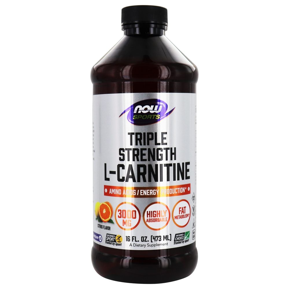 Comprar NOW Sports L-Carnitine Liquid Triple Strength Citrus Flavor 3000 mg . - 16 fl. oz. NOW Foods