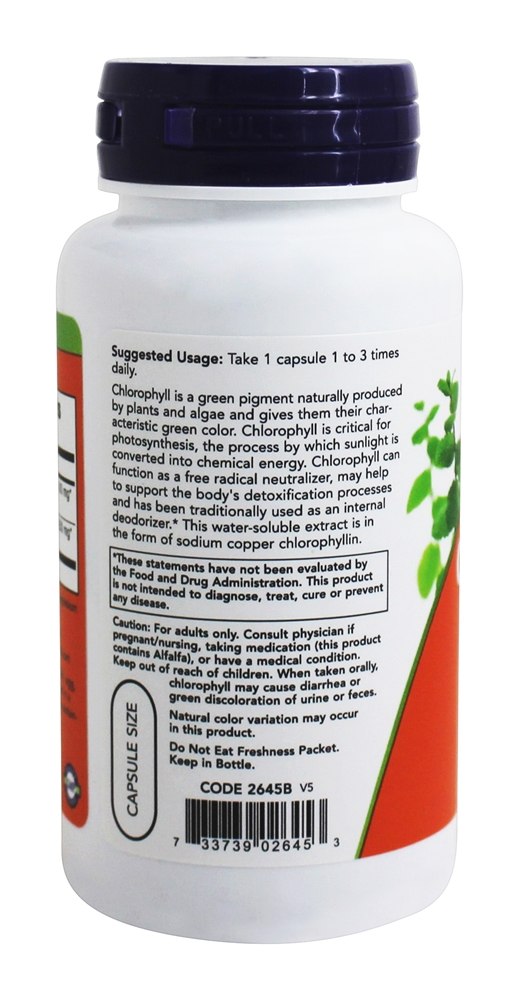 Comprar Clorofila 100 mg . - 90 Cápsula (s) vegetal (s) NOW Foods - Imagem 3