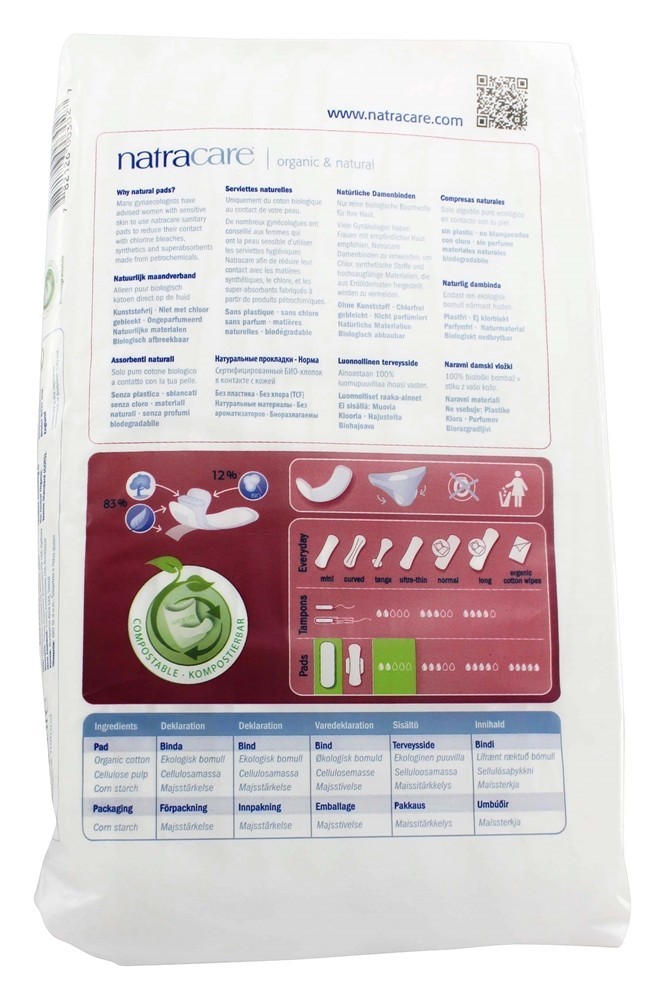 Comprar Algodão Natural Feminino Maxi Almofadas Regular - 14 Almofadas Natracare - Imagem 2