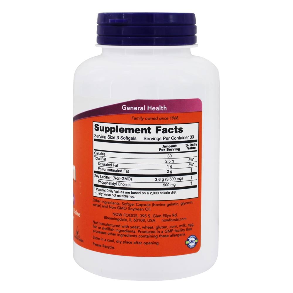 Comprar Lecitina 19 Grãos 1200 mg. - 100 Softgels NOW Foods - Imagem 2