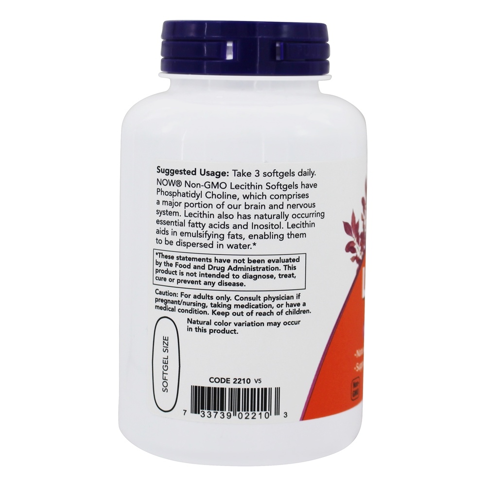 Comprar Lecitina 19 Grãos 1200 mg. - 100 Softgels NOW Foods - Imagem 3