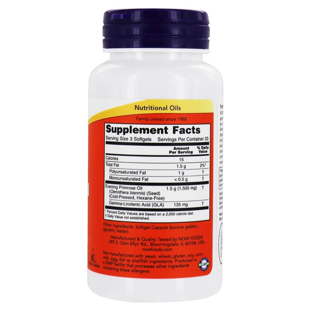 Comprar Óleo de Onagra 500 mg. - 100 Softgels NOW Foods - Imagem 2