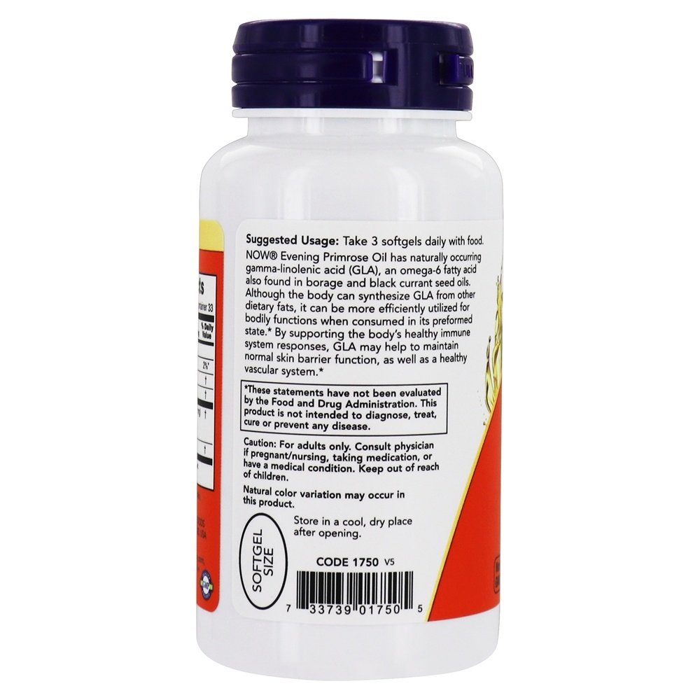 Comprar Óleo de Onagra 500 mg. - 100 Softgels NOW Foods - Imagem 3