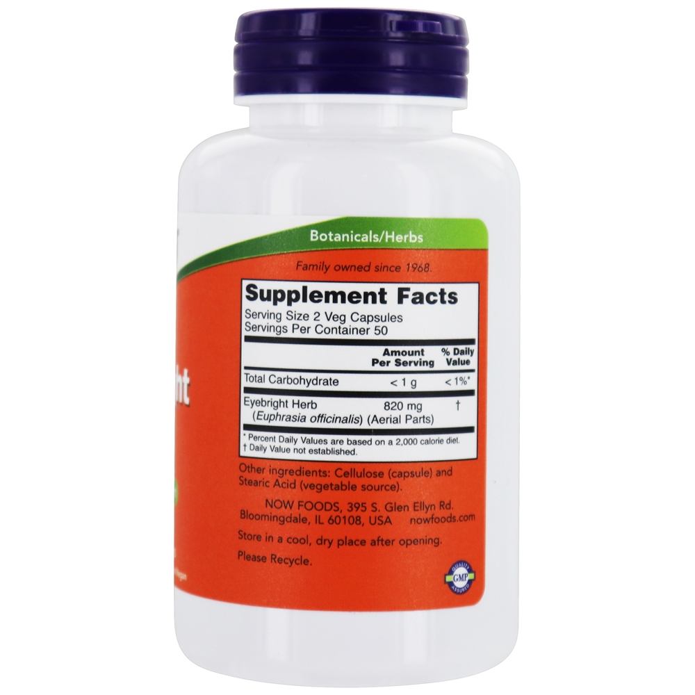 Comprar Eyebright Herb 410 mg. - 100 Cápsula (s) vegetal (s) NOW Foods - Imagem 2