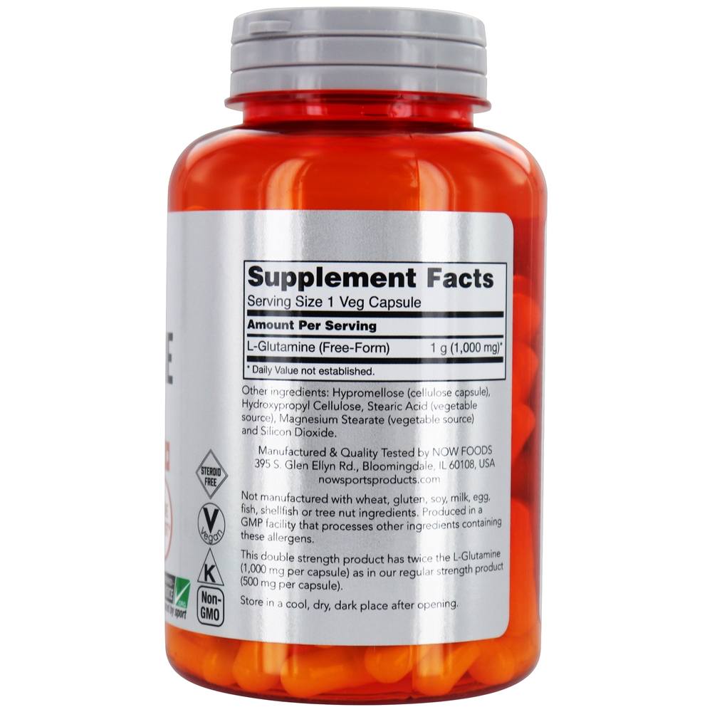 Comprar NOW Sports L-Glutamina 1000 mg . - 120 Cápsula (s) vegetal (s) NOW Foods - Imagem 2