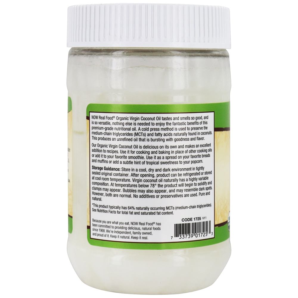Comprar NOW Real Food Óleo de coco virgem orgânico prensado a frio e não refinado - 12 fl. oz. NOW Foods - Imagem 3