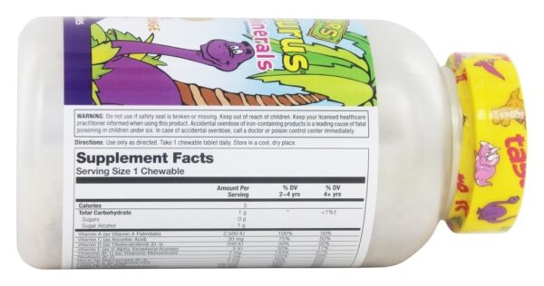 Comprar Multisaurus Vitaminas & Minerais Para Crianças Sabor Uva, Laranja & Frutas - 180 comprimidos mastigáveis Kal - Imagem 4