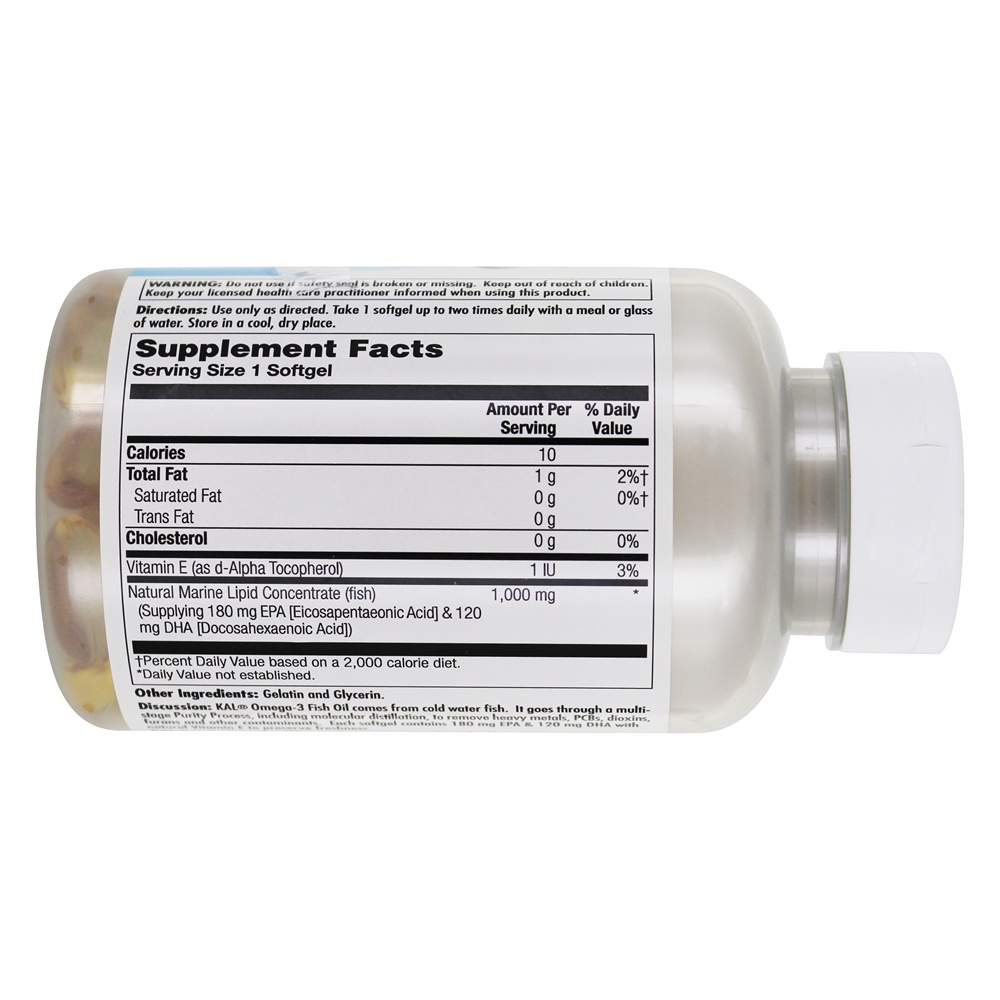Comprar Omega - 3 Óleo de peixe destilado molecularmente 1000 mg . - 120 Softgels Kal - Imagem 2