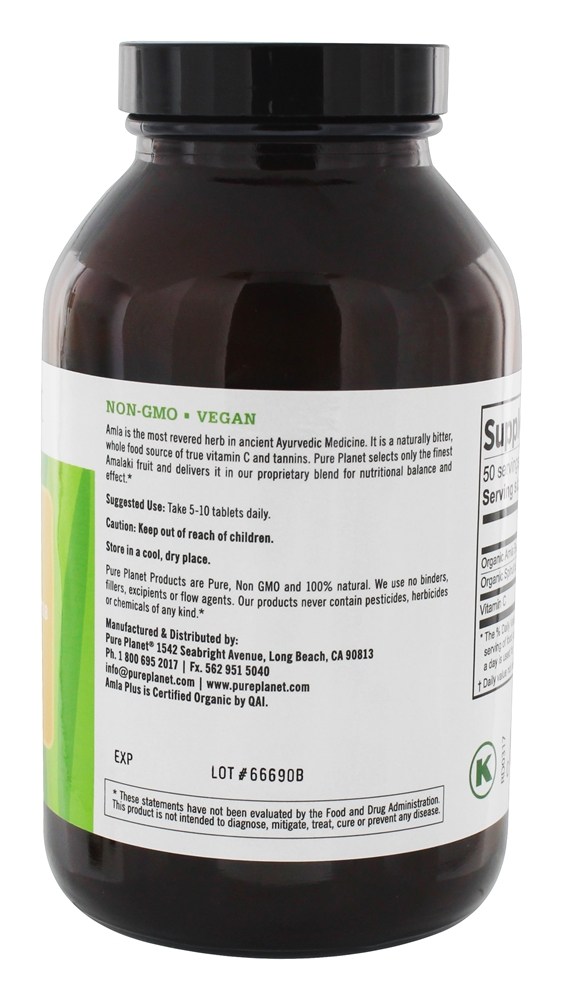 Comprar Amla Orgânica Plus 500 mg. - 500 Tablets Pure Planet - Imagem 3