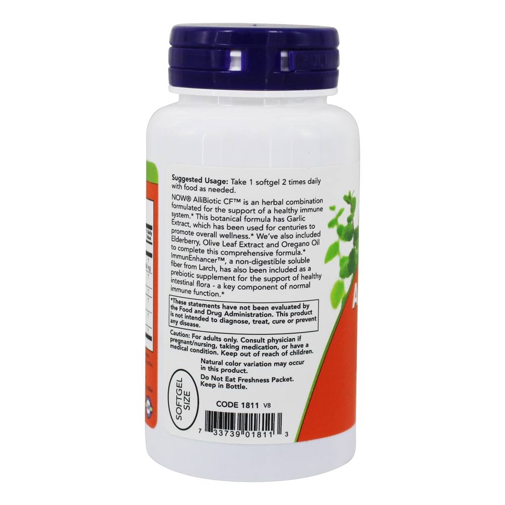 Comprar FC não-sonolento AlliBiotic - 60 Softgels NOW Foods - Imagem 3