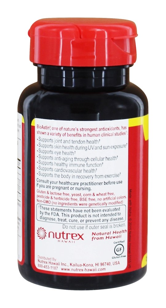 Comprar A astaxantina Natural BioAstin 4 mg. - 60 Gelcaps Nutrex Hawaii - Imagem 3