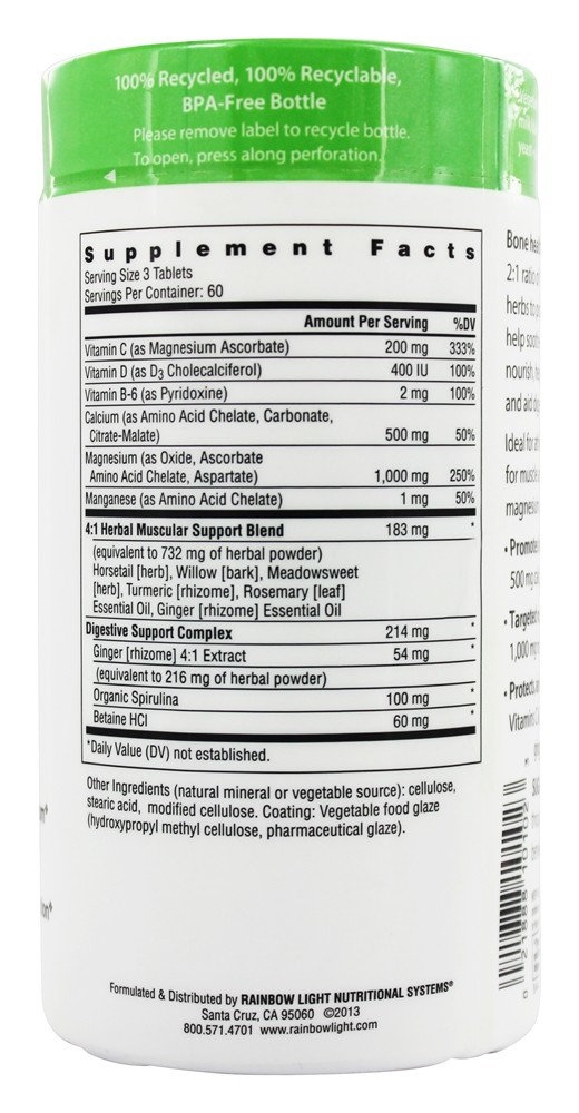 Comprar Cálcio De Magnésio Plus - 180 Tablets Rainbow Light - Imagem 2