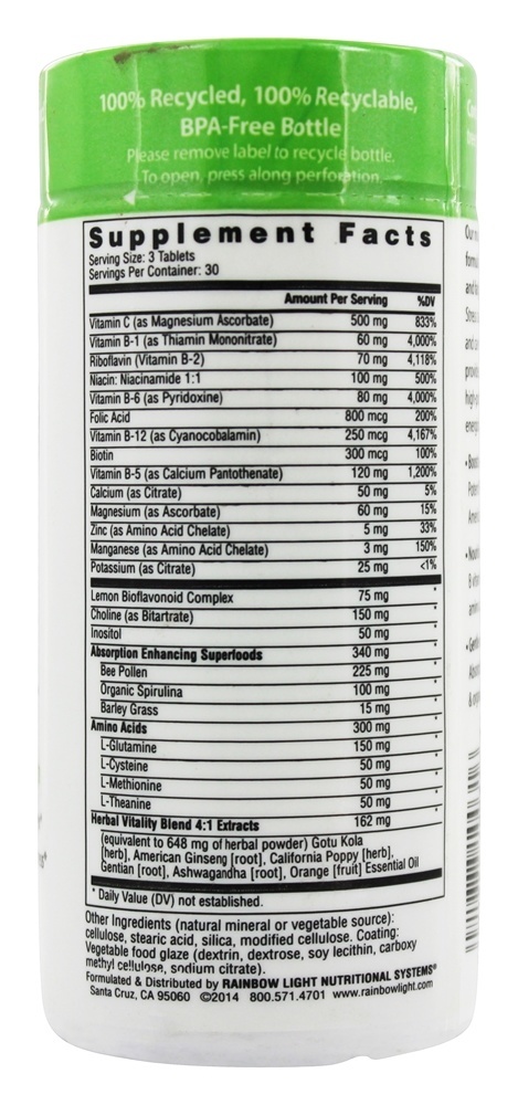 Comprar Complexo B Completo - 90 Tablets Rainbow Light - Imagem 2
