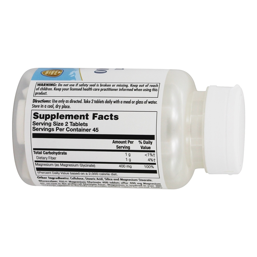 Comprar Glicinato de Magnésio 400 mg. - 90 Tablets Kal - Imagem 2