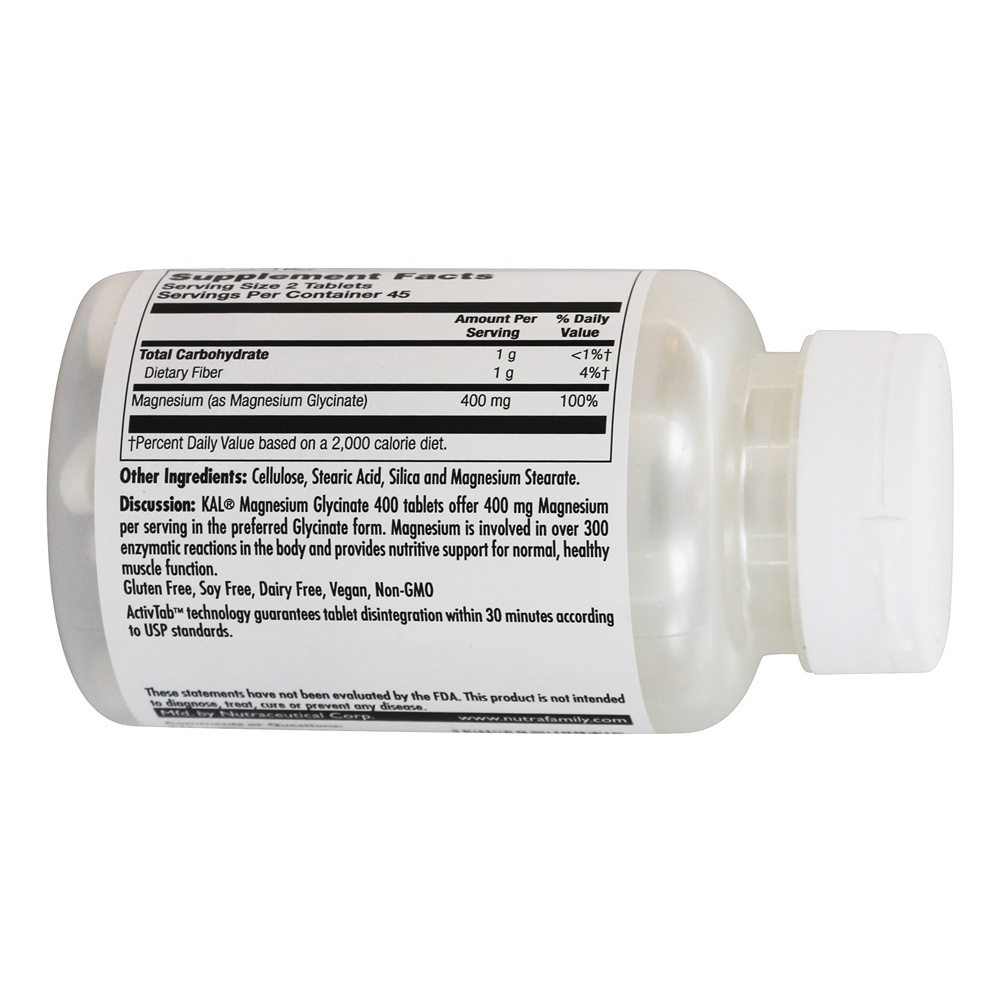 Comprar Glicinato de Magnésio 400 mg. - 90 Tablets Kal - Imagem 3
