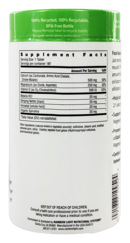 Comprar Cálcio à base de alimentos - 180 Tablets Rainbow Light - Imagem 2