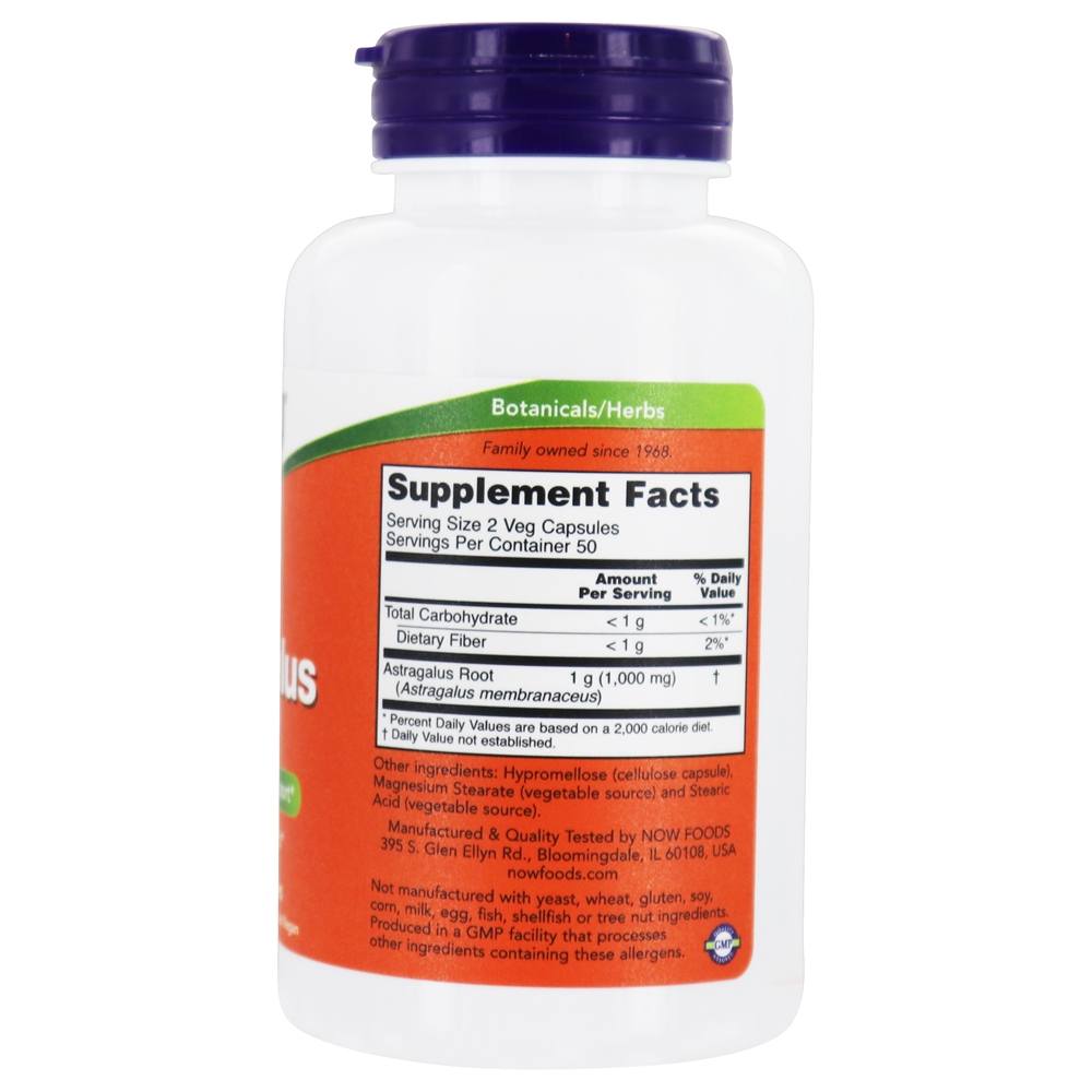 Comprar Astrágalo 500 mg. - 100 Cápsula (s) vegetal (s) NOW Foods - Imagem 2