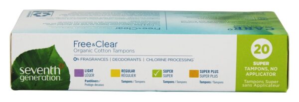 Comprar Tampões de Algodão Orgânico Sem Cloro Super - 20 Contagem Seventh Generation - Imagem 4