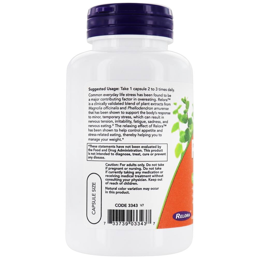 Comprar Relora 300 mg. - 120 Cápsula (s) vegetal (s) NOW Foods - Imagem 3
