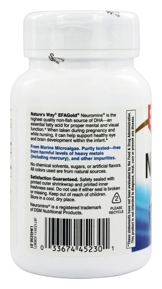 Comprar Neuromins DHA 100 mg. - 60 Cápsulas Vegetarianas Nature's Way - Imagem 3