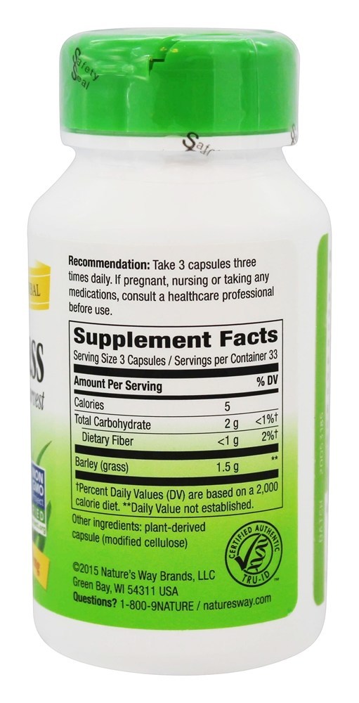 Comprar Cevada Jovem Colheita 500 mg. - Cápsulas vegetarianas 100 Nature's Way - Imagem 2
