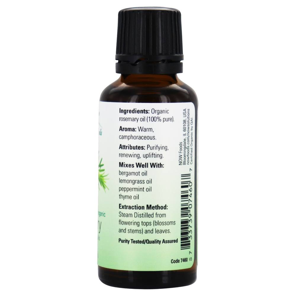 Comprar 100 % Pure Orgânica e de Óleo Essencial de Alecrim - 1 fl. oz. NOW Foods - Imagem 2